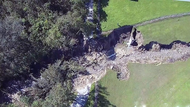 Sinkhole opens behind Florida middle school