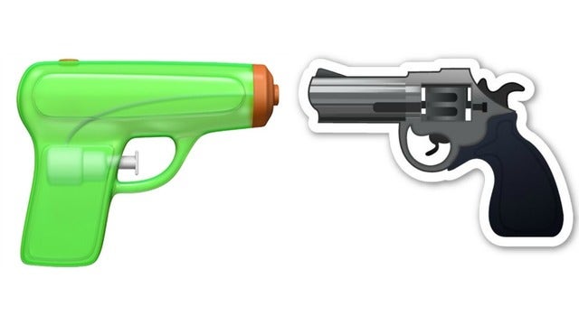 Apple replacing pistol emoji with a water gun