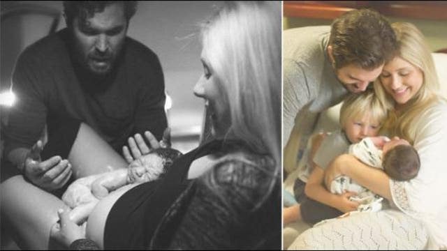 Photographer captures dad delivering baby in car