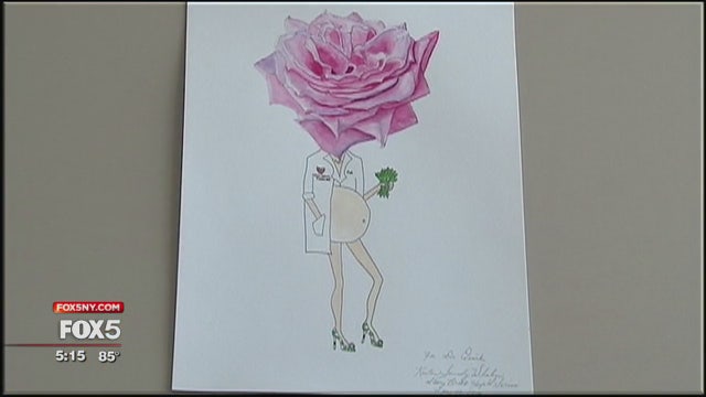 Pregnant painter on bed rest turns hospital room into art studio