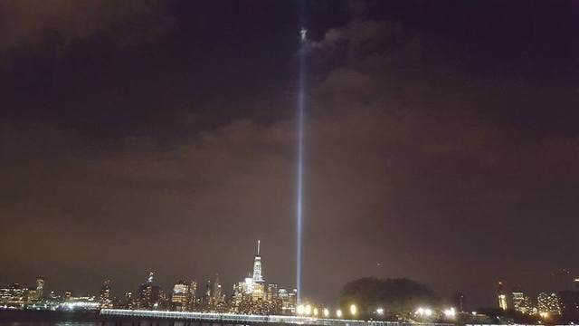 Mysterious figure in photo of 9/11 Tribute in Light