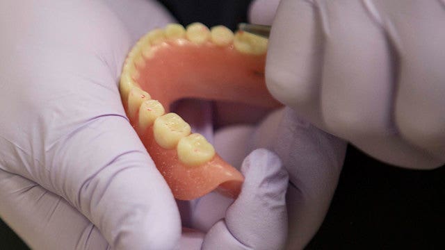 Missing dentures found stuck in throat 8 days after surgery