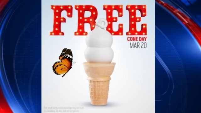 Dairy Queen giving away free ice cream on March 20
