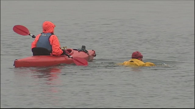 Activist swims the Newtown Creek