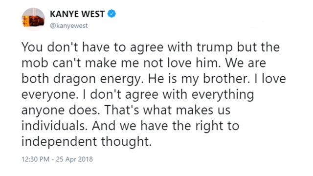 Kanye West expresses 'love' for 'brother' Trump