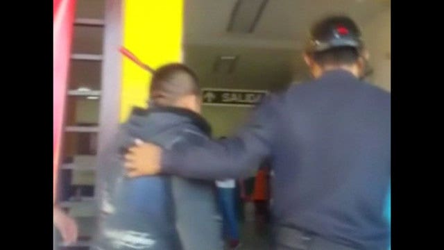 Man walks into hospital with knife in head