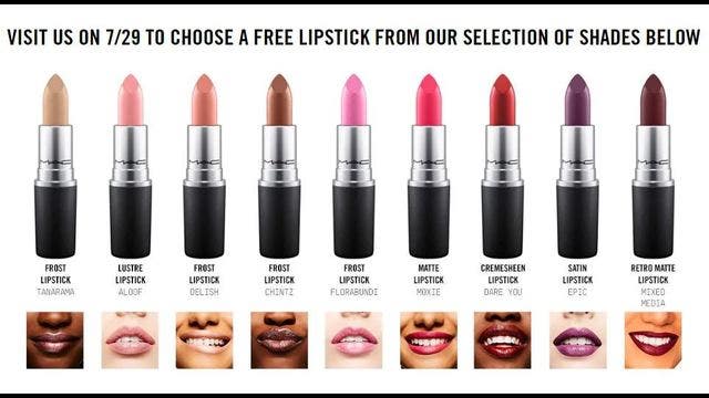 Free MAC lipstick for National Lipstick Day 2018