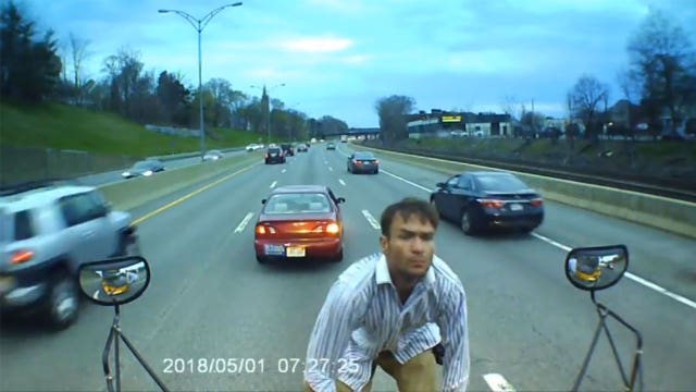 School bus forced to stop on Massachusetts highway