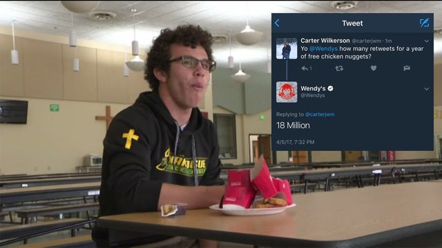 Teen's tweet for free Wendy's nuggets sets retweet record