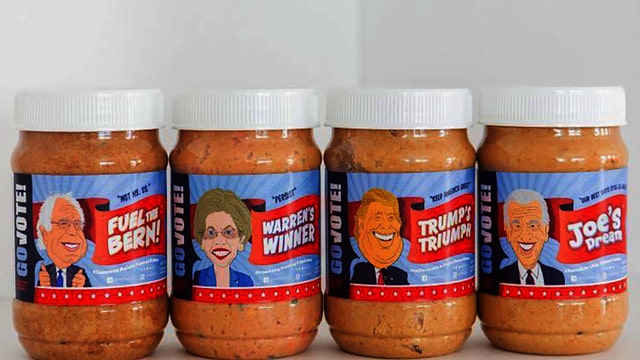 Peanut butter branded with 2020 presidential candidates