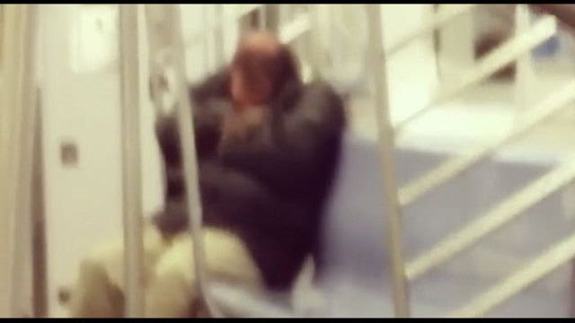 Rat on sleeping man in subway