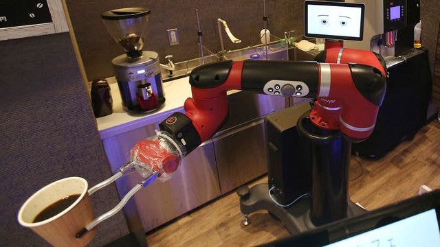 Robots make coffee at new cafe in Japan's capital