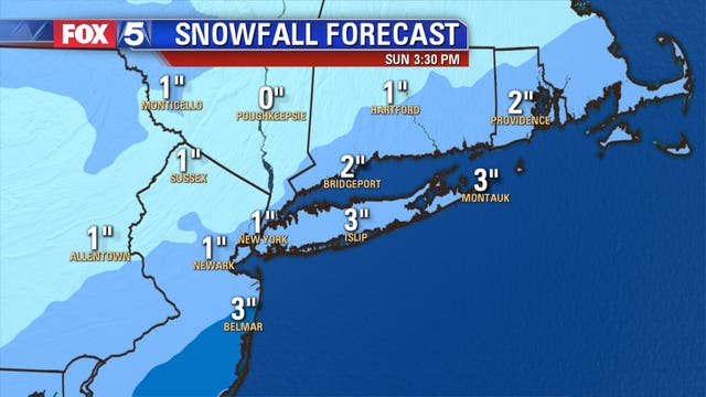 Cold and snowy evening in New York area