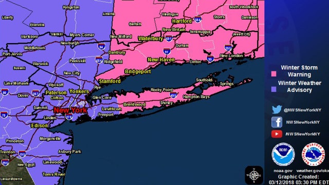 Latest nor'easter could dump a foot of snow on New England and Long Island