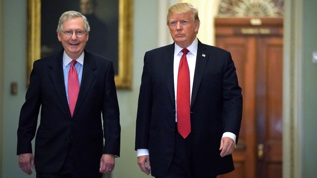 President Trump pushes tax reform in lunch with GOP senators despite infighting with Sen. Corker