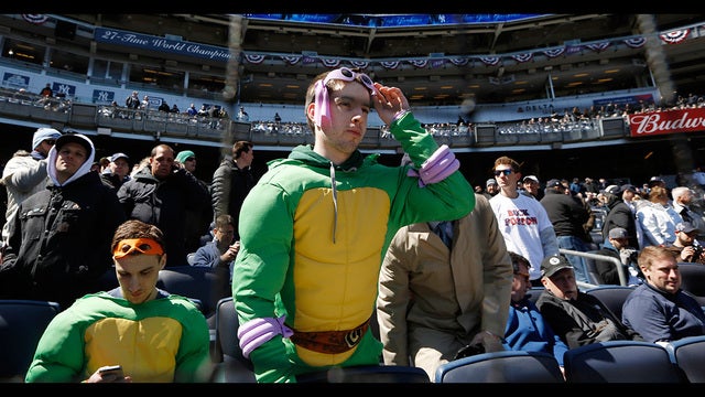 Turtle-costumed fans win Yankees tickets from John Oliver