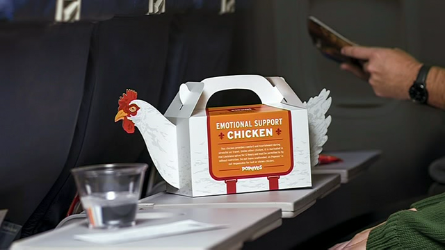 Popeyes launches 'Emotional Support Chicken' carrier