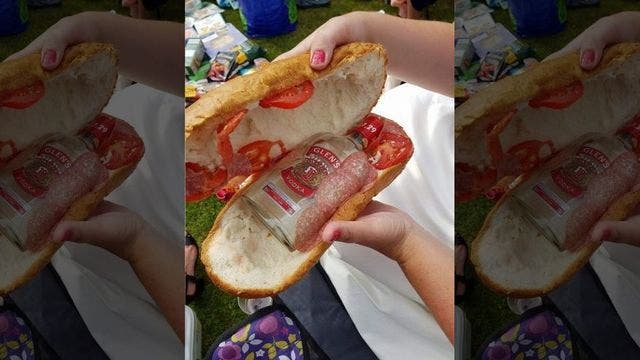 Woman caught smuggling vodka into sporting event inside salami sandwich