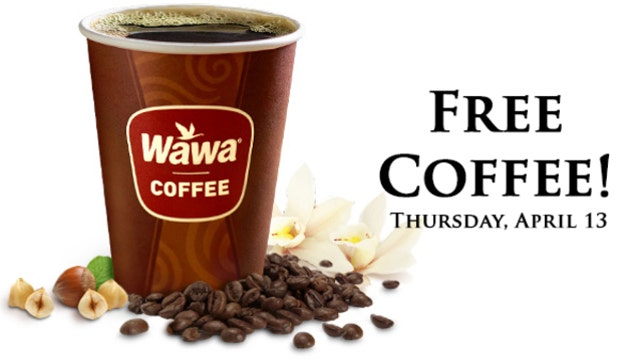 Get any size coffee free at Wawa Thursday, April 13