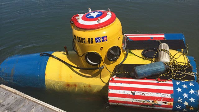 Homemade yellow submarine found adrift