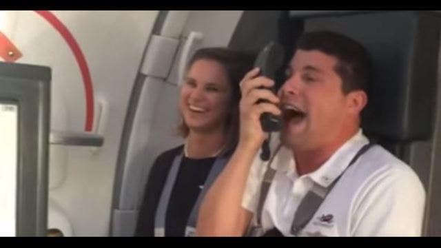 This flight attendant busts out 'Looney Tunes' impressions
