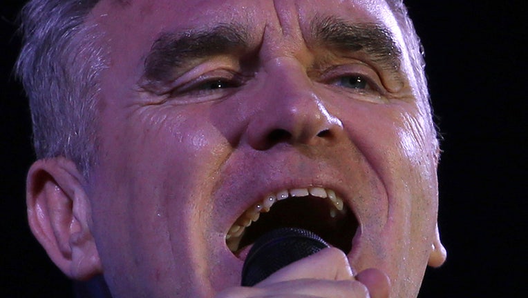 British singer and songwriter Morrissey performs at the Vive Latino music festival in Mexico City, Saturday, March 17, 2018.(AP Photo/Marco Ugarte)