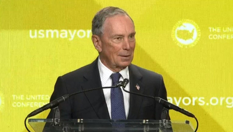 Mike Bloomberg speaks at an event