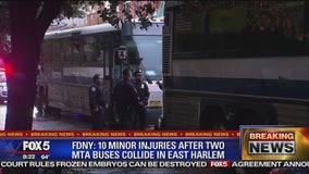 2 MTA buses collide injuring 10 people