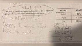 Elementary school student speaks out against math homework question comparing girls’ weight