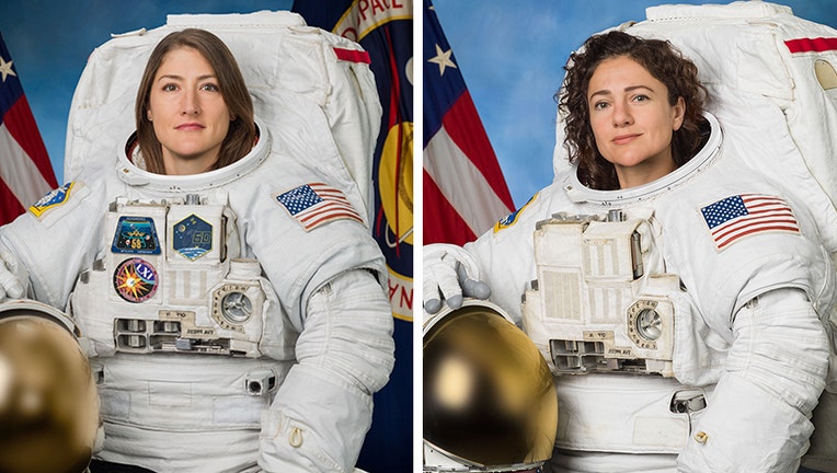 Astronauts Christina Koch (left) and Jessica Meir in their official NASA portraits.