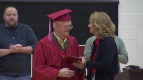 World War II veteran receives high school diploma at the age of 95