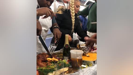 Comedian hosts Thanksgiving feast on the L train