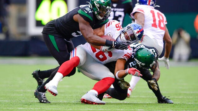 Giants' Saquon Barkley held to 1 yard on 13 carries by Jets