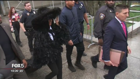 Cardi B in court in style for strip club fight case