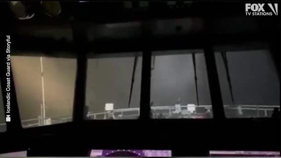 Powerful storm seen from inside patrol ship