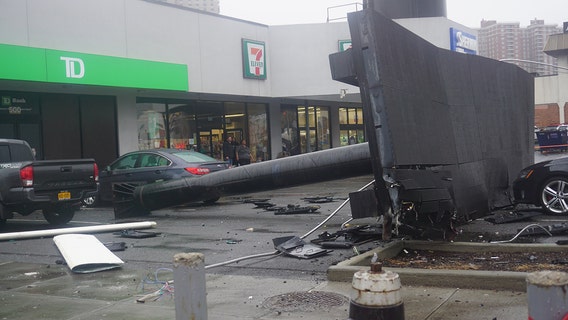 Recently installed wind turbine collapses in the Bronx