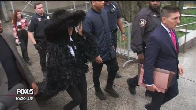Cardi B in court in style for strip club fight case