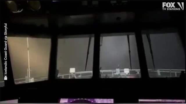 Powerful storm seen from inside patrol ship