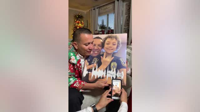 Emotional moment: Freeport police chief surprised with message recorded by Abigail Arias