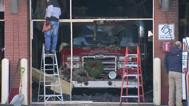 Fire destroys Long Island firehouse, trucks