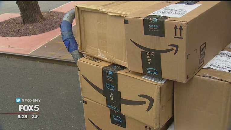 Amazon boxes in Manhattan
