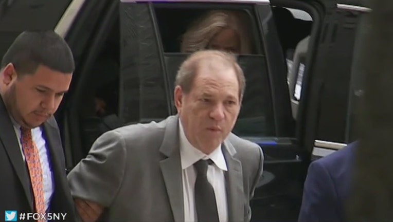 Harvey Weinstein outside court