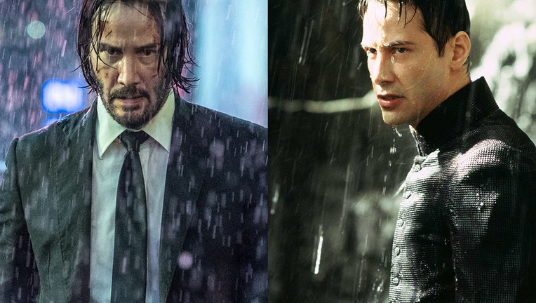 Keanu Reeves in scenes from John Wick The Matrix