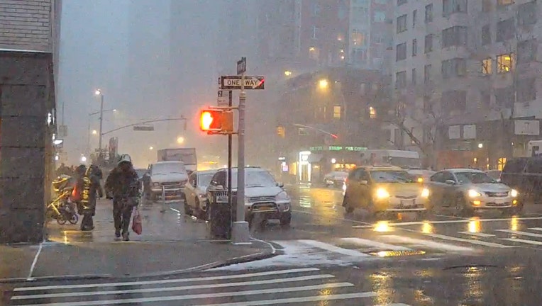 A snow squall passed through Manhattan