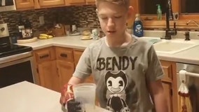 Boy with 'Hero Arm' takes drink with right hand for first time