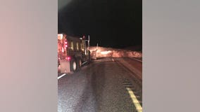 Piles of tumbleweed trapped cars along Washington highway on New Year's Eve