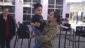 Soldier gets welcome home surprise from her 3-year-old son