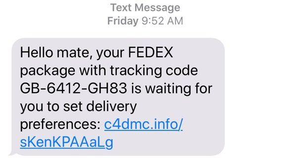 'Do not open': Scam text message poses as package tracking notification, report says