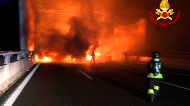 Armored truck driver evades flaming highway robbery