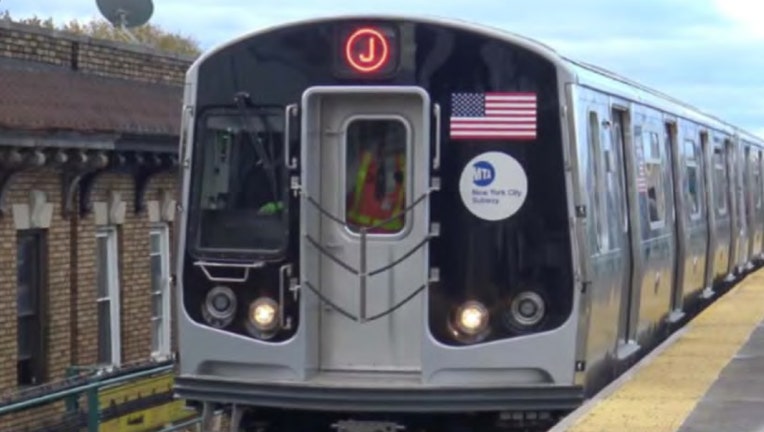 R179 subway cars operating on the J line.